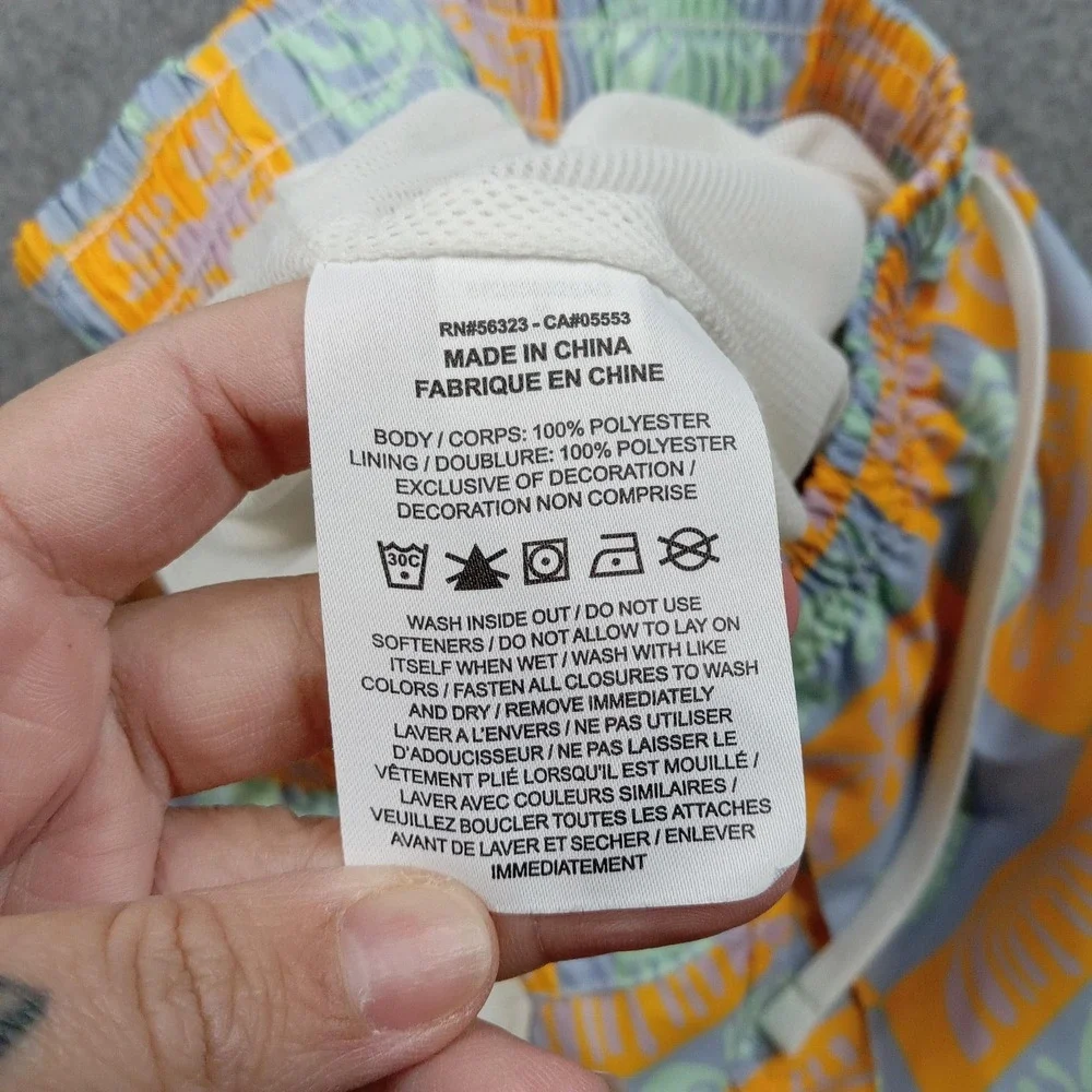 Nike Swim Trunks Shorts Mens Medium Tropical Check‎ Lined Multicolor DR9845-739